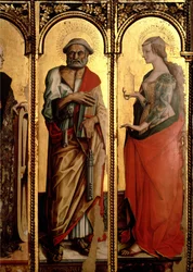 St. Peter och St. Mary Magdalena, detalj från Santa Lucia-triptyken (tempera på panel)